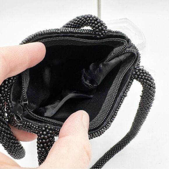 Black and Copper‎ Beaded, Sequined Small Fancy Mini Bag Handbag - Picture 6 of 10